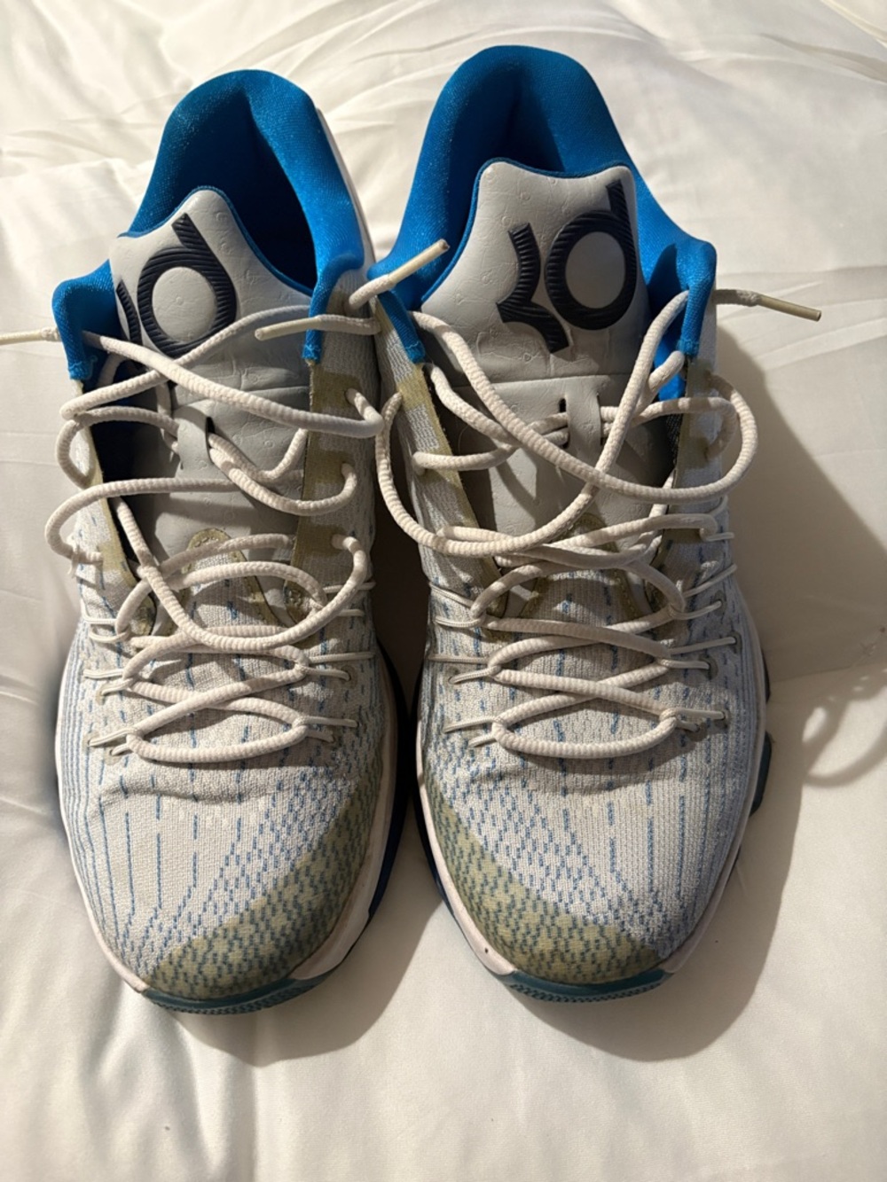 Nike KD White and Blue Basketball Sneakers